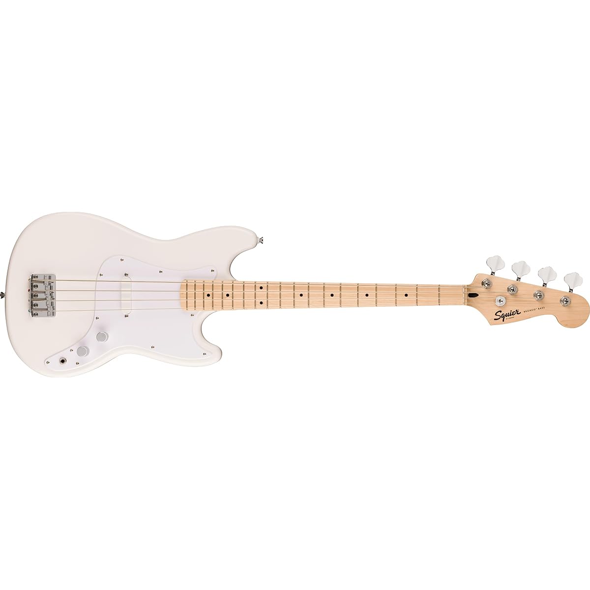 Squier by Fender Fender Squier Electric Bass Squier Sonic™ Bronco™ Bass, Maple Fingerboard, White Pickguard, Arctic White Soft Case Included