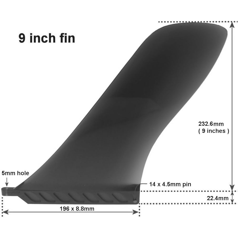 Soft Flex 23cm Center Fin Safety Flex Soft 9" for Longboard SUP Surfboard Paddleboard saruSURF with screws