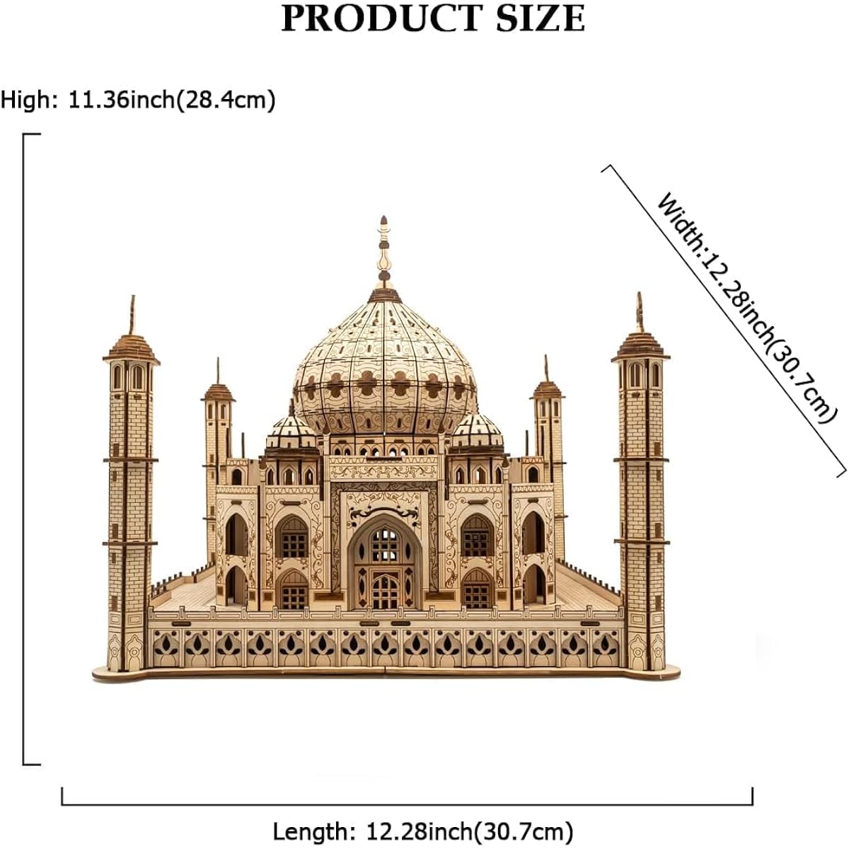 SILK ROAD 3D Puzzle DIY Wooden Puzzle Taj Mahal with LED Light 416PCS Craft Gift Toy Educational Toy Boy Girl Adult New Year Gift Birthday Christmas Present Gift