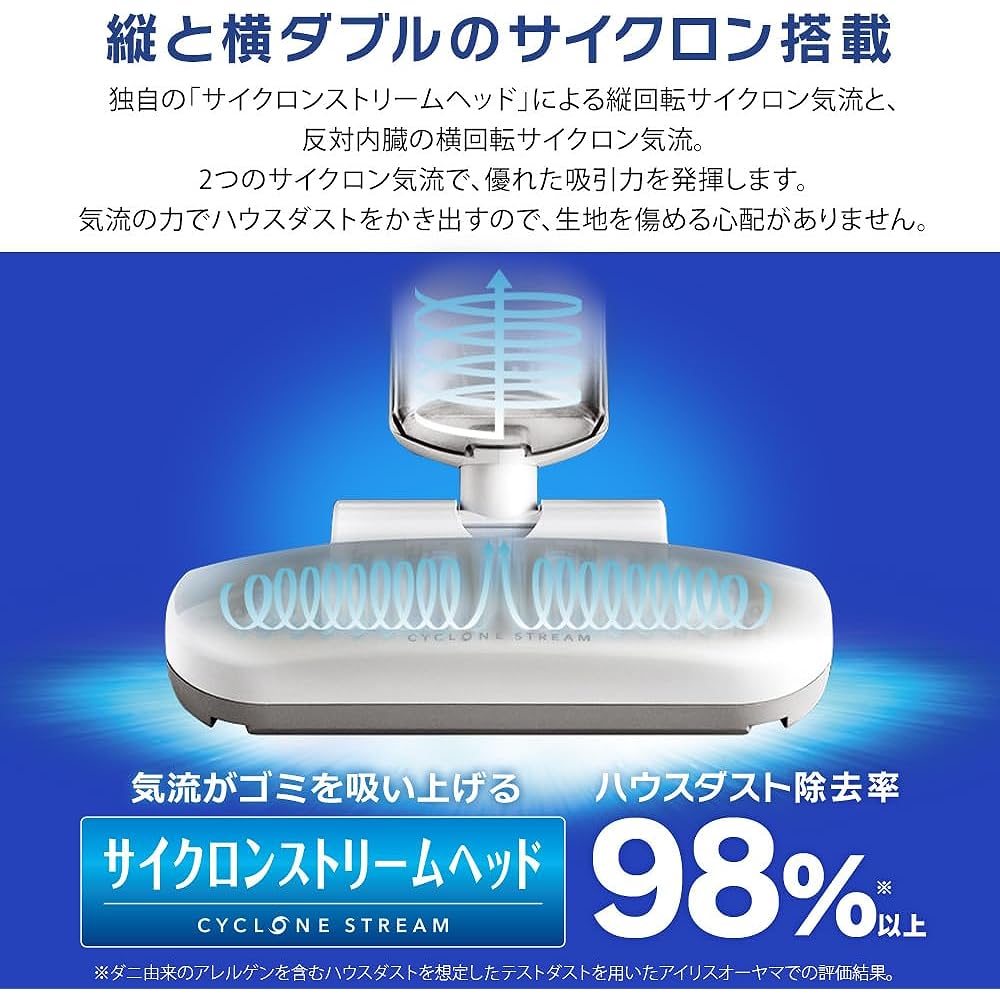 [Mite Prevention] IRIS OHYAMA Futon Cleaner, White, Dust Mite Prevention, Tapping Head, Approximately 5,800 times/min, Warm Air Function, Filter Included IC-FAC2