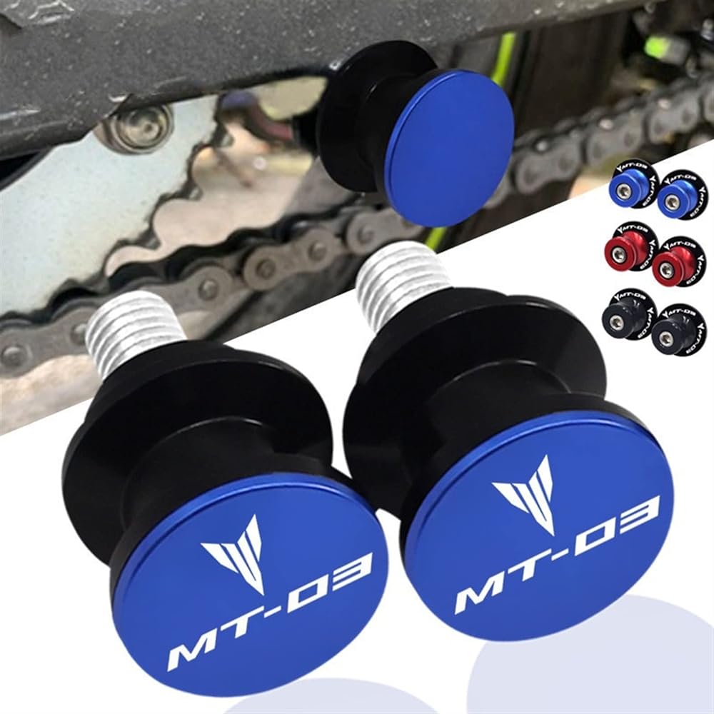 DEMUR 2pcs M6 Motorcycle Swingarm Slider Spool 8mm Stand Screw Protector Accessories Yamaha MT-03 MT03 Mt-03 2015-2020 2018 2019 Swingarm Slider Spool (Size: A Black)