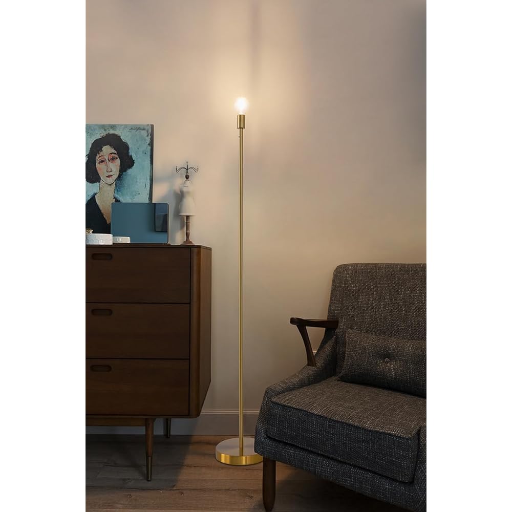 Floor light Scandinavian brass LED E26 1 light Stylish Sturdy Living alone Simple Interior Living room Bedroom Reading Floor standing Floor stand Gold FL-010-JP