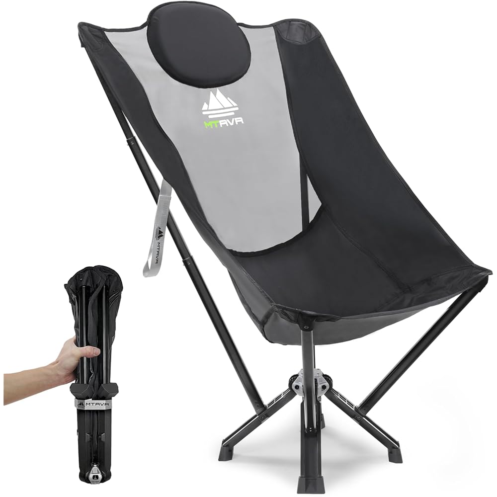 MTRVR Outdoor Chair Compact Camping Chair Folding (Burgundy)