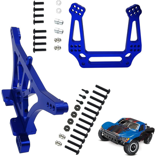 Aluminum Front & Rear Shock Tower Mount Set for 1/10 Traxxas 2WD Slash Rustler Bandit VXL Upgrade Parts 3638 3639 NB