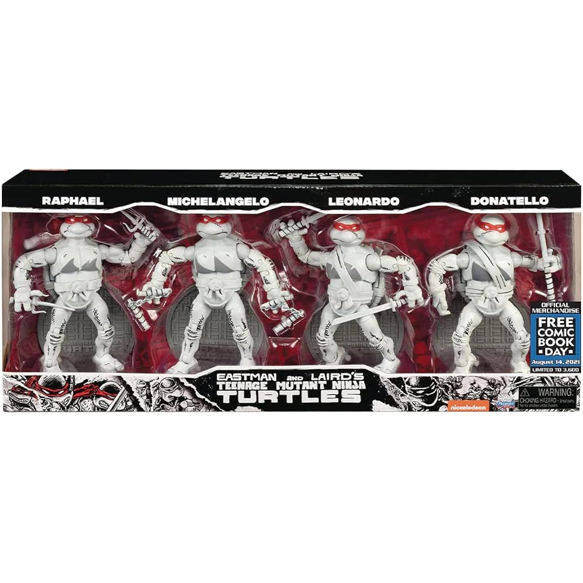 Playmates - FCBD 2021 TMNT NINJA ELITE SERIES PX B&W AF 4PK SE