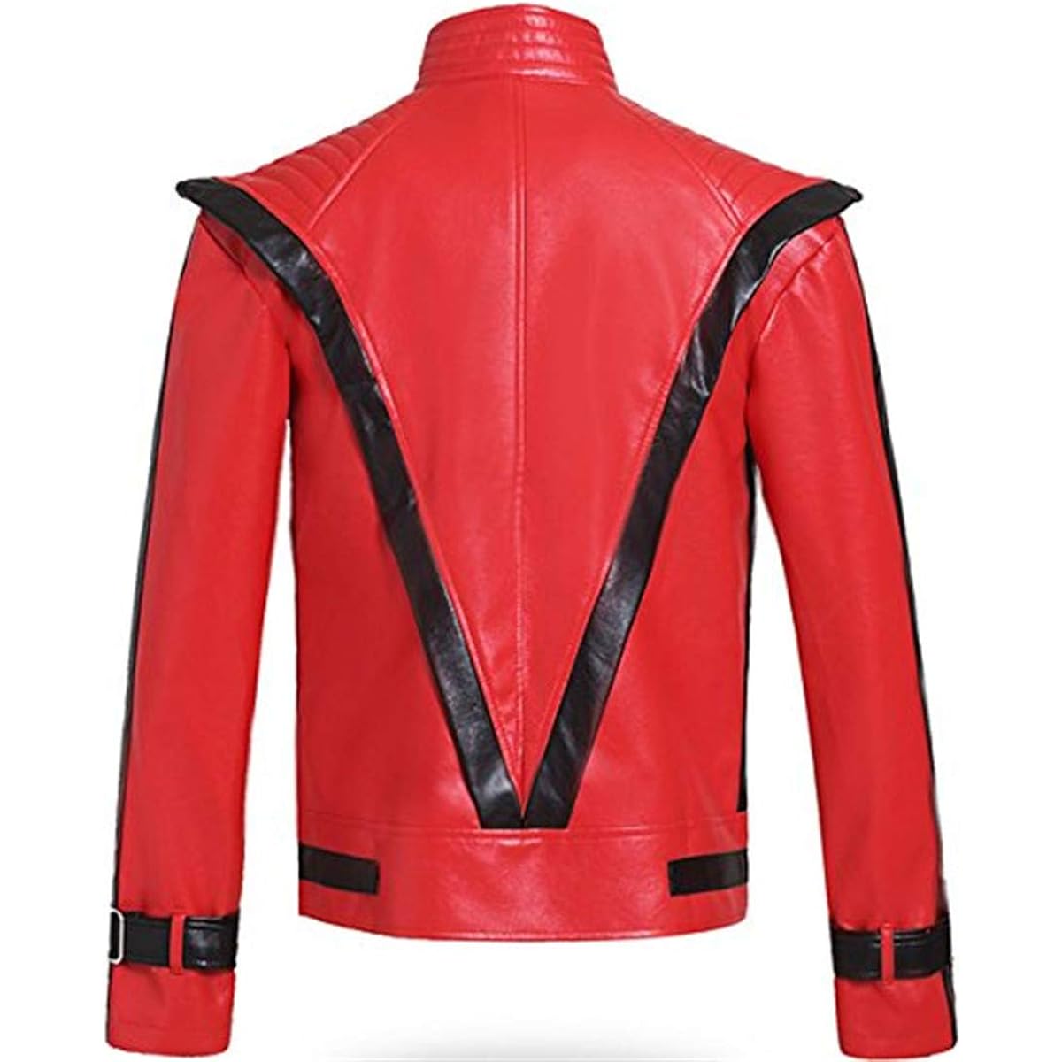Michael Jackson Cosplay Costume Michael Jackson Thriller Red Stage Costume Tops Jacket Coat Adults and Children Unisex Cosplay Costume Outerwear (Height: 145-155 cm)