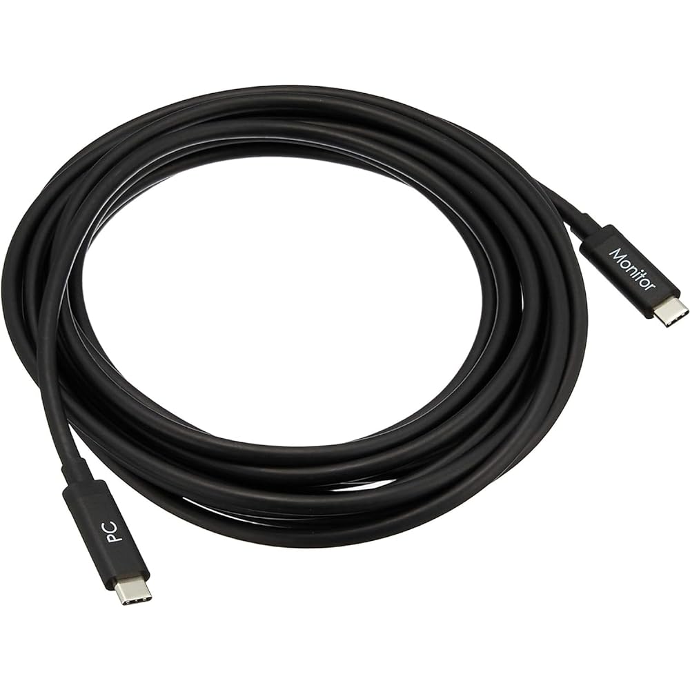 Sanwa Supply DisplayPort Alt Mode TypeC ACTIVE Cable (Black, 5m) (8.1Gbps x 2) KC-ALCCA1250