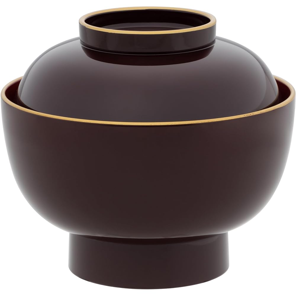 [Bulk purchase] Set of 5 Yamanaka lacquer zoni bowl soup bowl with lid Large Daimyo Tamebuchi gold lacquer 400ml Dishwasher safe Japanese tableware Yamanaka lacquerware Traditional craft Made in Japan yam003-5