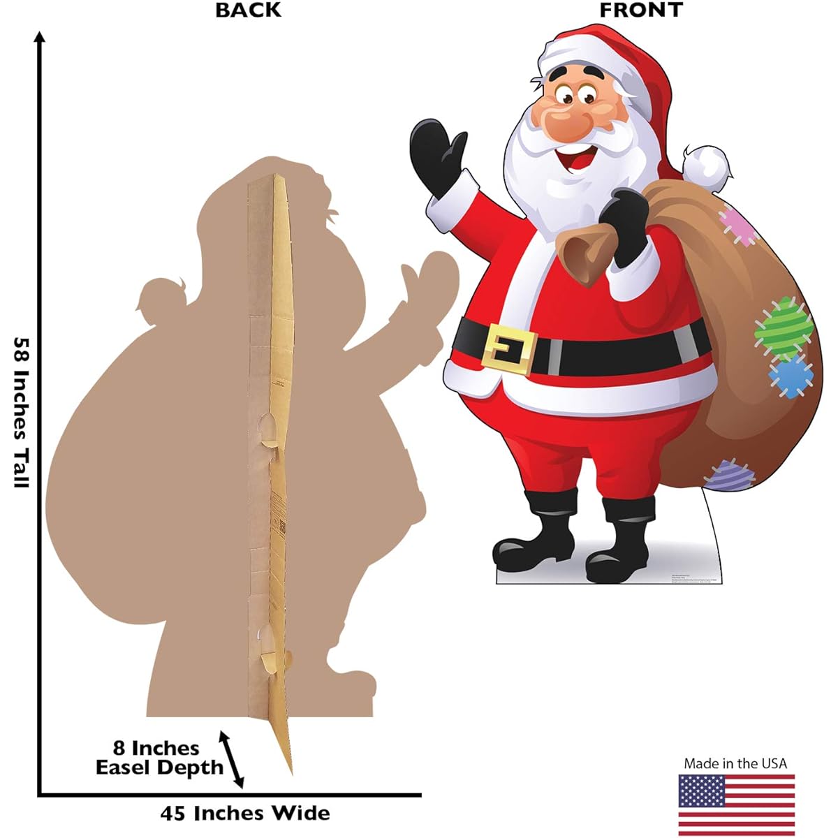 Advanced Graphics Illustrated Santa Claus Life-Size Cardboard Cutout Panel