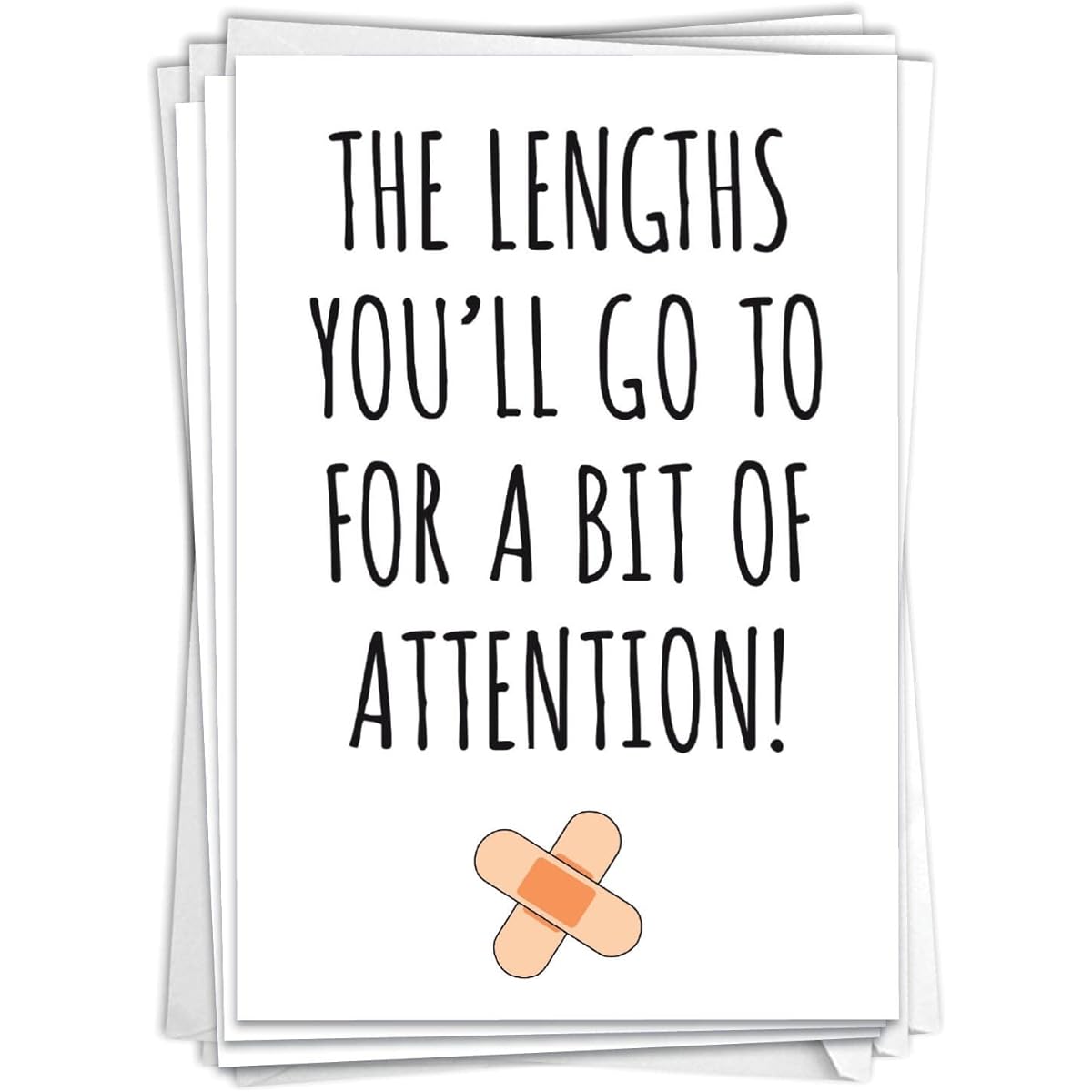 NobleWorks 3 Pack Funny Get Well Greeting Cards with Envelopes (1 Design, 3 each) Length You'll Go C9297GWG-C3x1