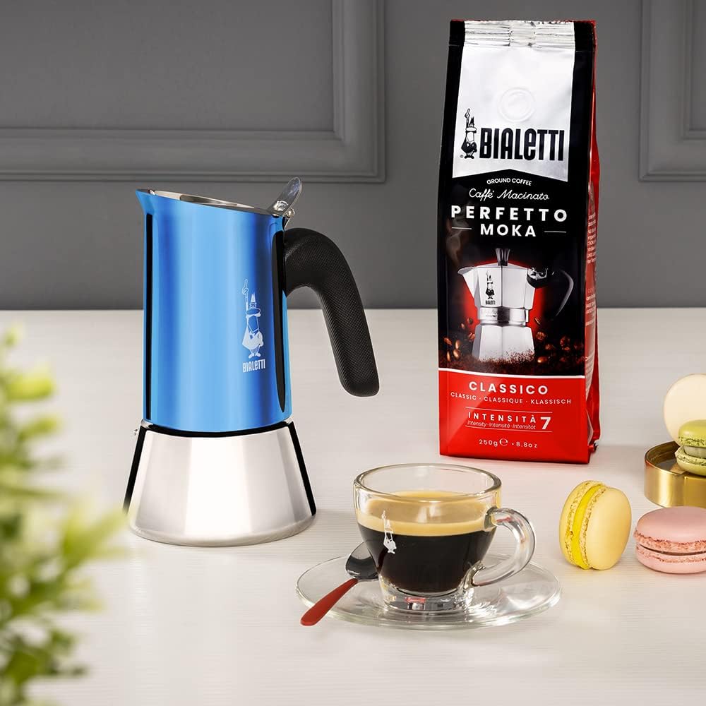 BIALETTI Bialetti Venus Blue 6 Cup Stainless Steel Model Direct Fire Type (Coffee Maker Espresso Maker Macchinetta)