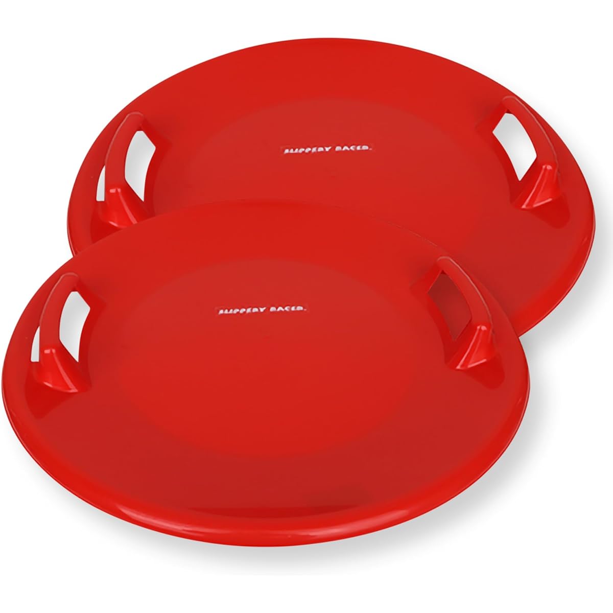 Slippery Racer Heavy Duty Cold Resistant Downhill Pro Adult/Kids Plastic Outdoor Winter Saucer Disc Snow Sled with Handle
