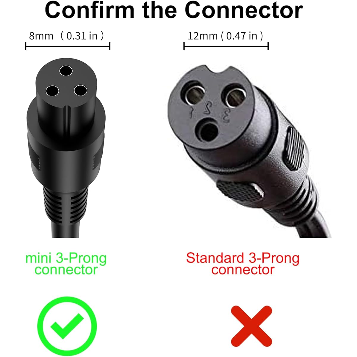 POANES 29.4V Electric Scooter Charger Universal 25.2V 25.9V 24V 7S Lithium Battery Pack 5.5x2.5mm DC Round Plug 8mm 3 Prong Connector (1.5A)