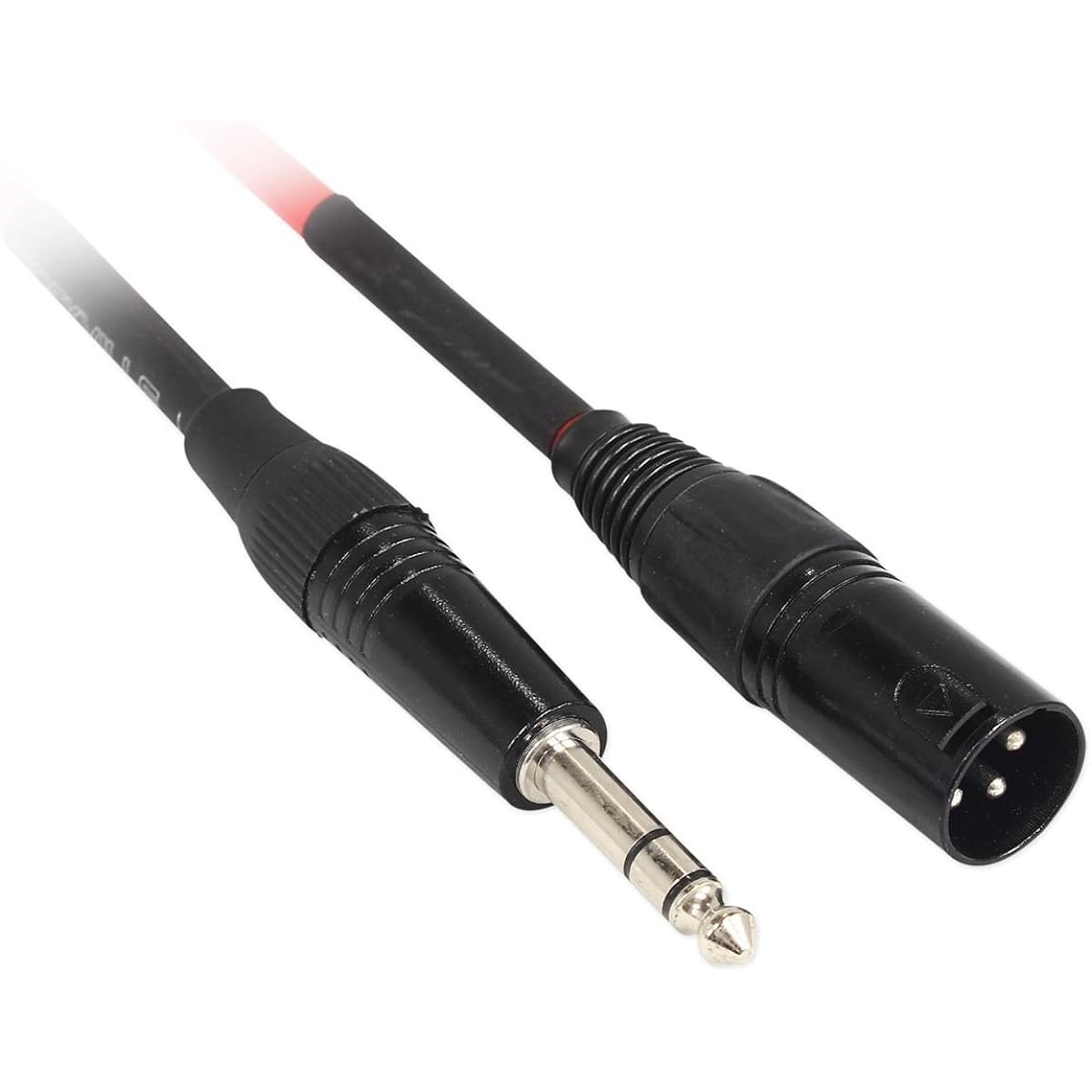 Rockville RCXMB3R 3' Male REAN XLR to 1/4" TRS Cable Red 100% Copper 3' (RCXMB3-R)
