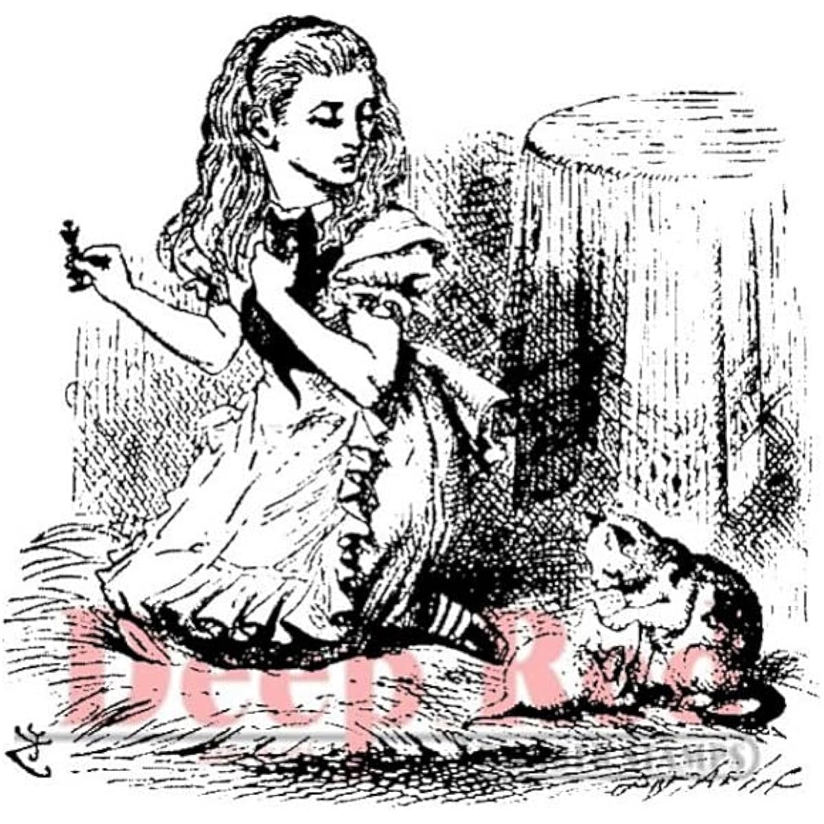 Deep Red Cling Stamp 2"X2"-Alice w/Kittens (parallel input product)