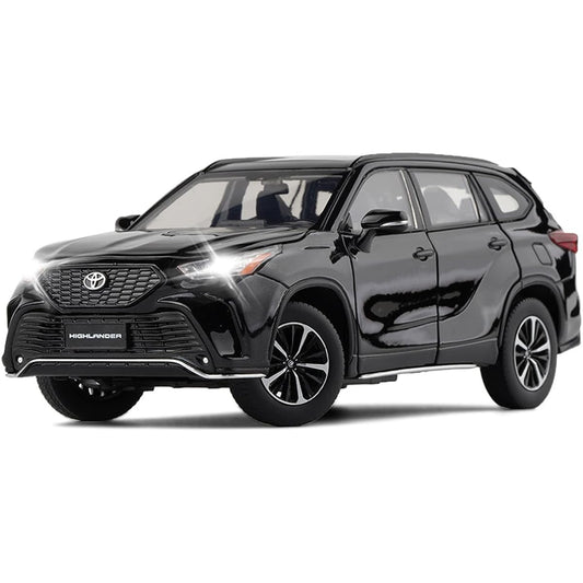 Highlander XSE AWD Hybrid 2021 Model Car 1/32 Scale Diecast Car Diecast Car Metal Alloy Diecast Car Door Open Light Sound Rotating Wheel Collection Adults Men Children Toys Boys Present Black