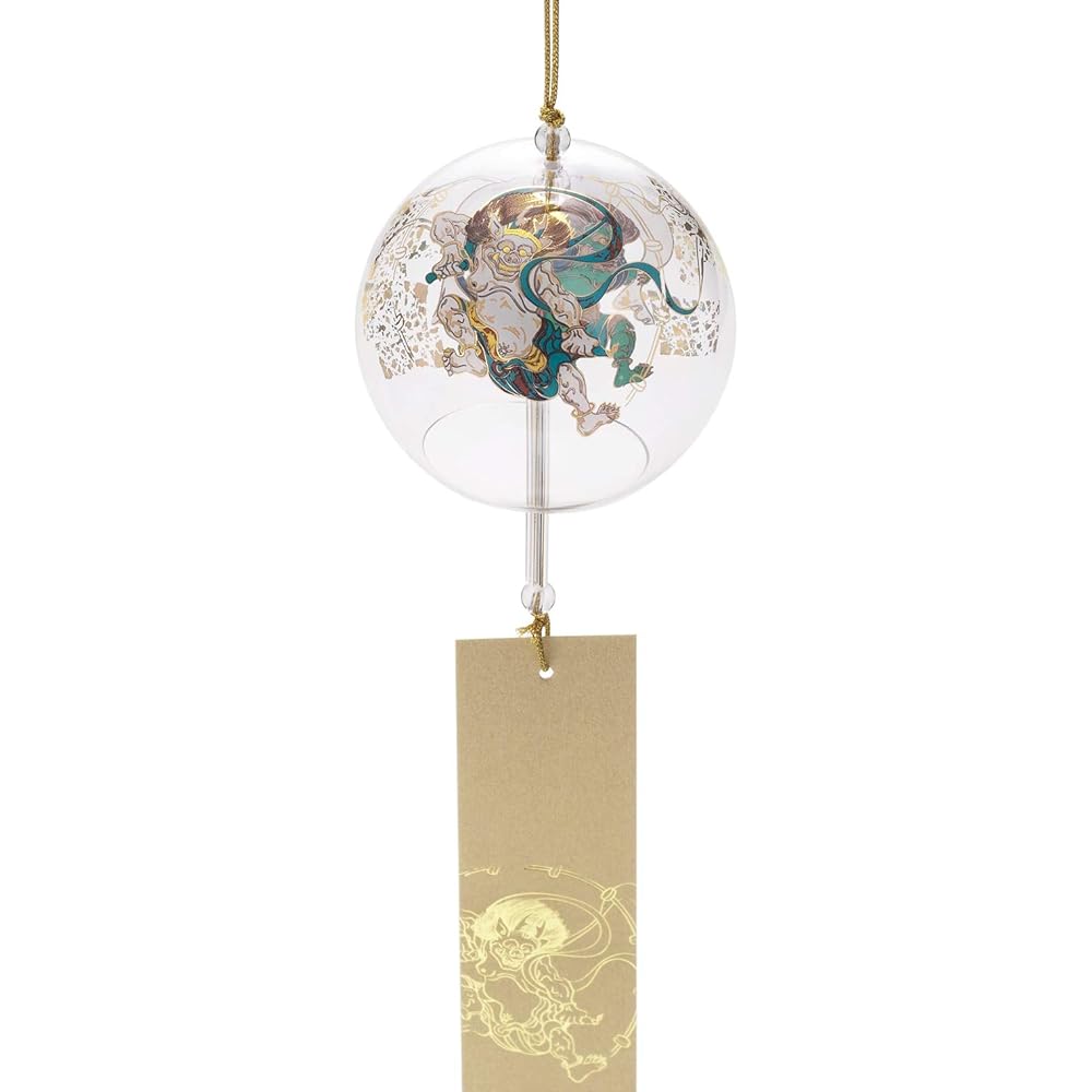 Adelia Wind Chime, Wind God and Thunder God [Premium Japanese Taste/Summer Tradition] Made in Japan, Comes in a Cosmetic Box, Birthday Gift, Present R-6116