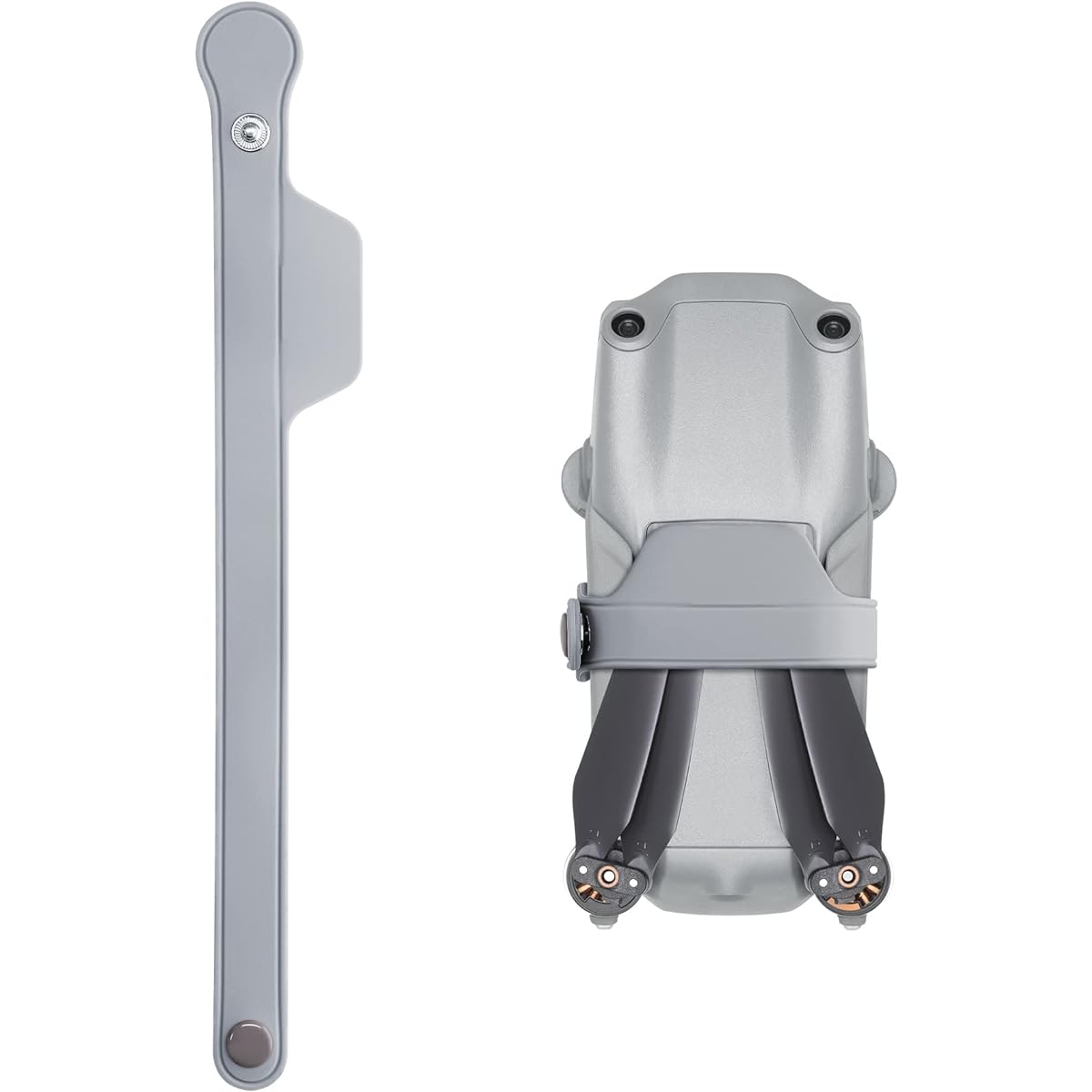 kwmobile Drone Strap Compatible with: DJI Mavic Air 2 / Air 2S - Propeller Fixed Band Silicone TPU - Light Gray