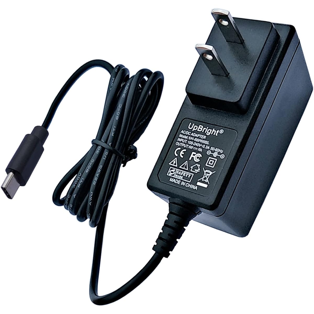 UpBright 20V 800mA USB Type C AC/DC Adapter Verilux HappyLight Alba VT52 VT52WW3 Happy Light LED Therapy Lamp Compatible with GP Model GP-SW200DC0800(US) GP-SW200DC0800US Power Battery Charger