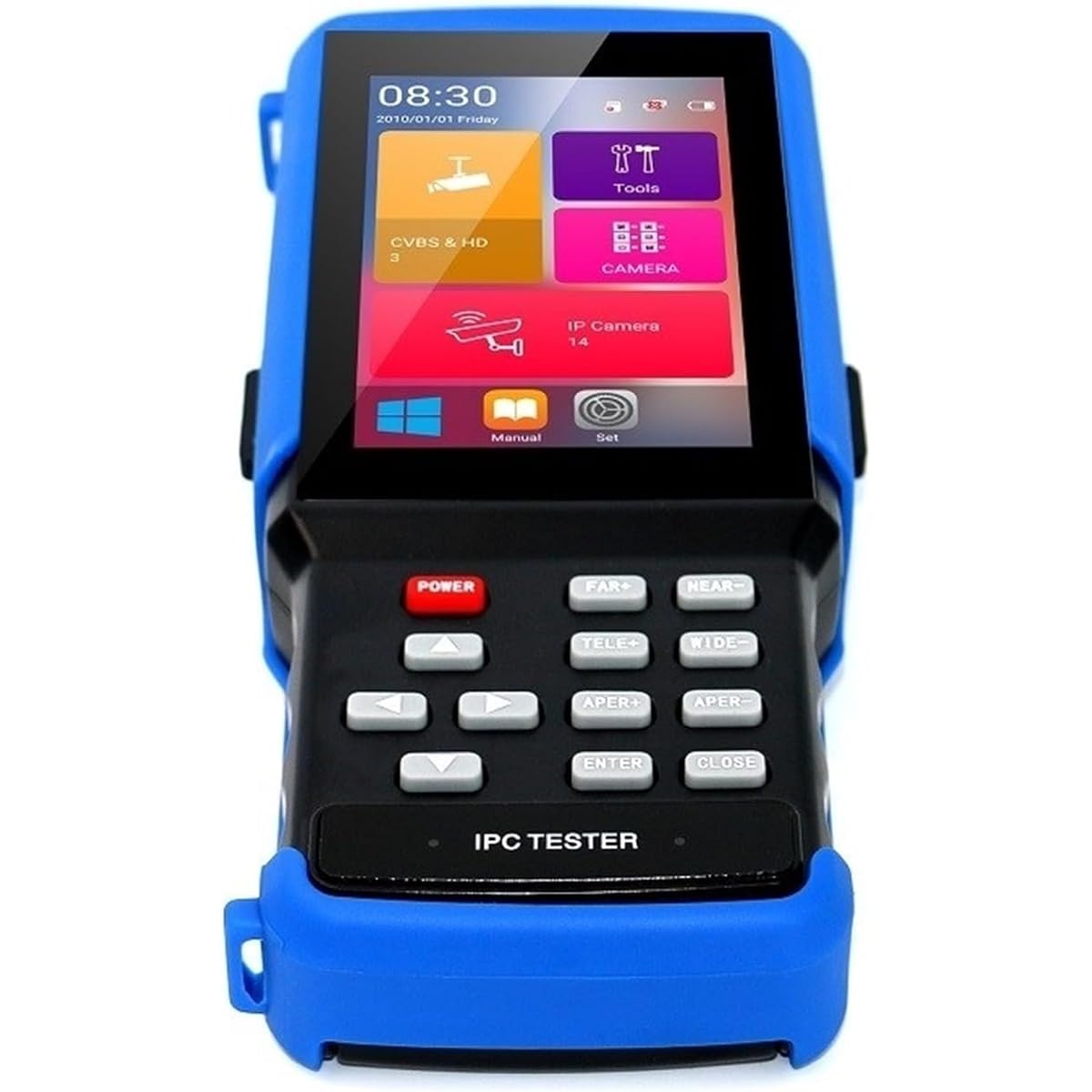 Coaxial Camera Tester, 4.5 Inch IPC9310 4K H265/H264/MPEG4/MJPEG IPC Mainstream Test Camera Tester 5MP AHD 8MP CVI TVI CVBS CCTV Camera Tester Monitor for Field Work, Clear Image, Easy to Set Up, for Network Technicians (Color: No cable tracker, Size: A)