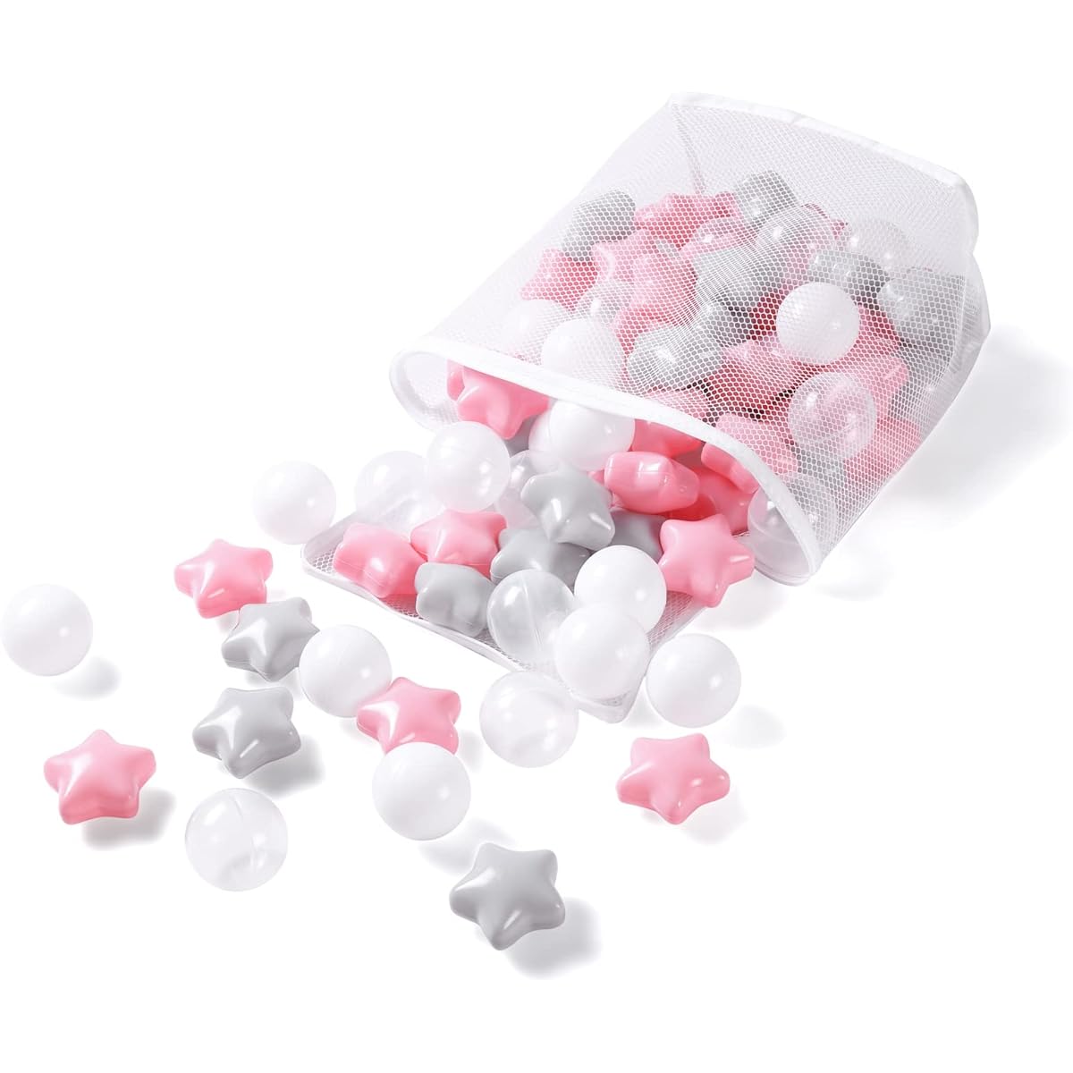 Pit Balls for Kids - 100pcs 2.15" Thick Soft Plastic Crush-Free Star Balls Pit Balls BPA Free Phthalate Free Baby Toddler Toy Balls