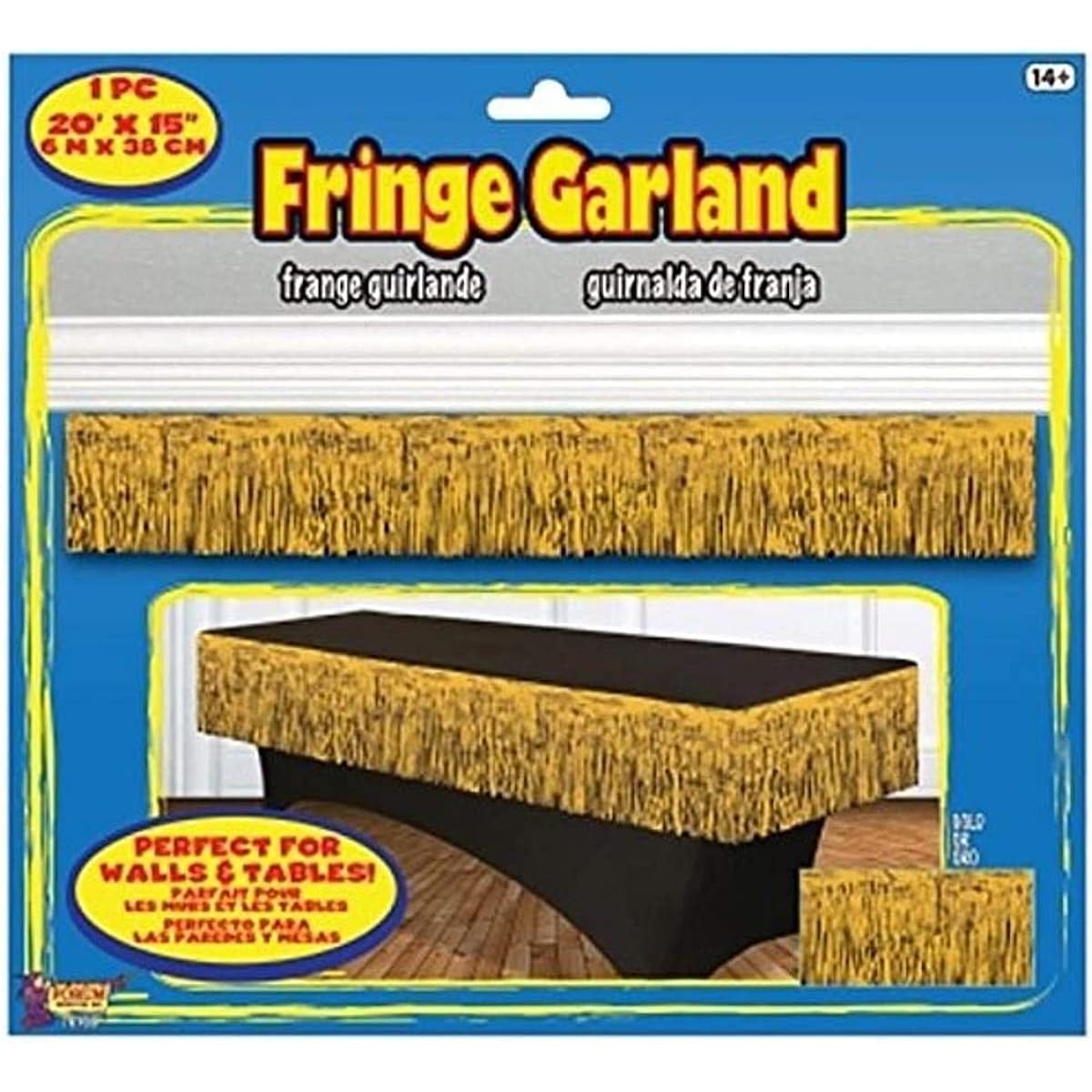 Forum Novelties Party Supplies Tinsel Fringe Garland 20" x 15" As Pictured