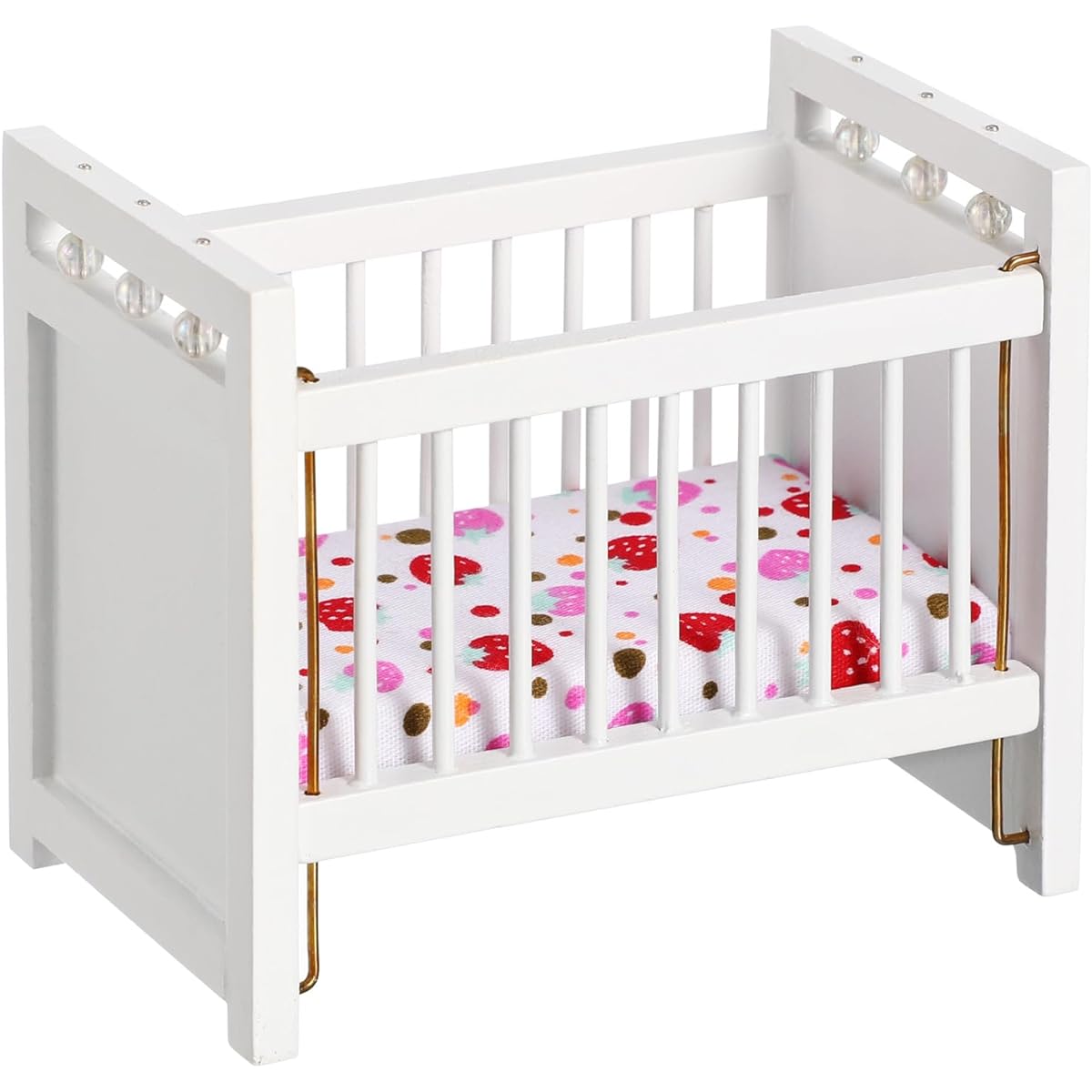 NUOBESTY Dollhouse Miniature Furniture Mini Crib Doll Cradle Doll Decoration Mini Crib Crib Cradle Miniature Dollhouse Party Kit