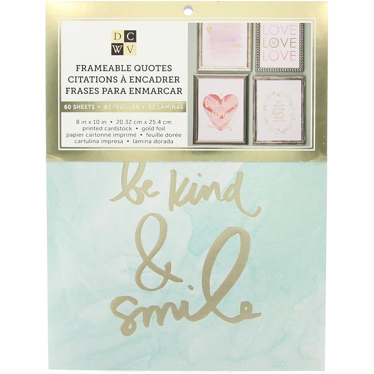 American Crafts 8 x 10 Inch Watercolor Quotes 60 Sheets Die Cut with Viewstack