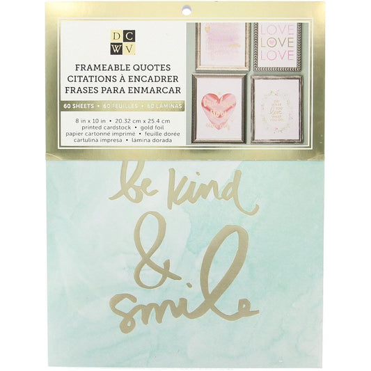 American Crafts 8 x 10 Inch Watercolor Quotes 60 Sheets Die Cut with Viewstack
