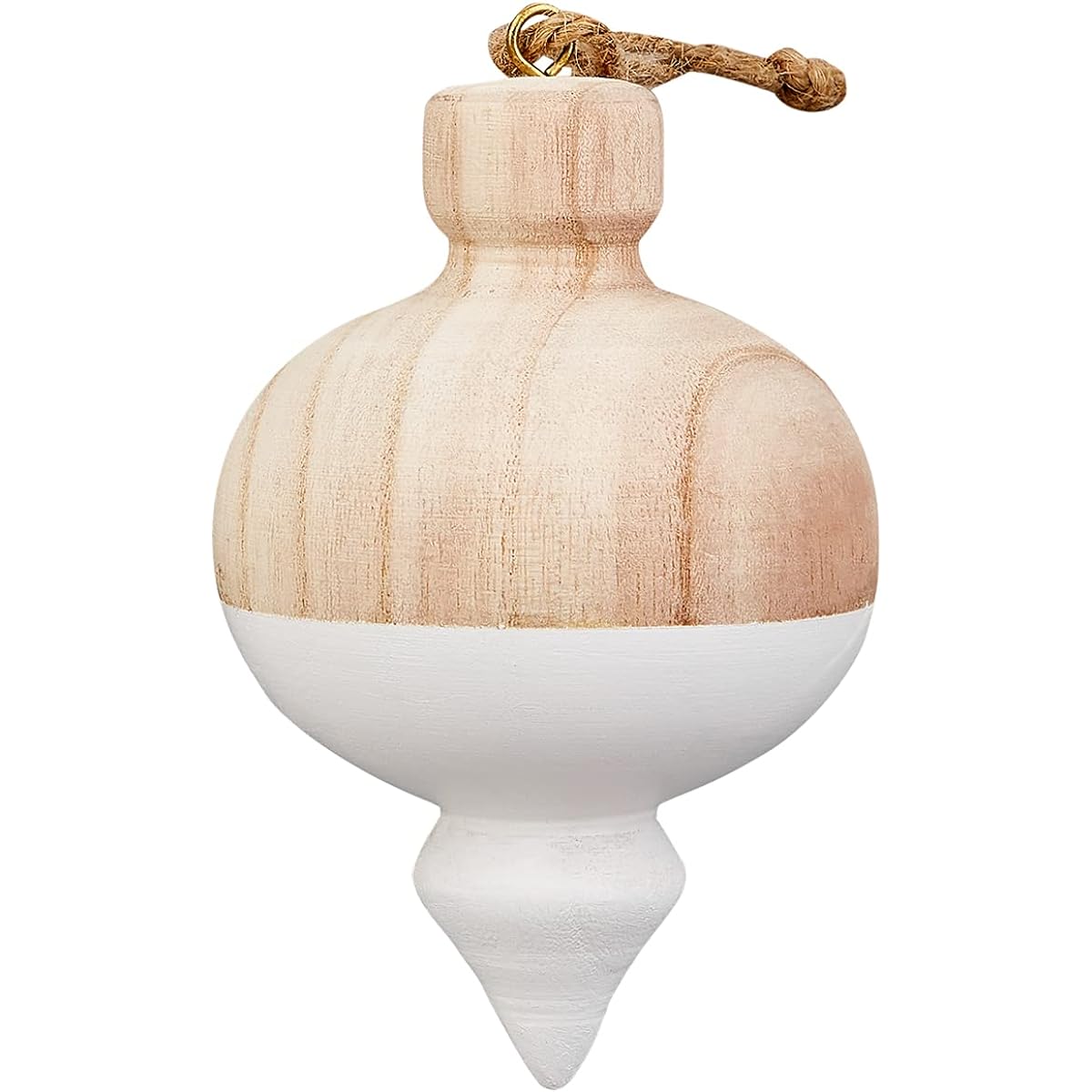 Mud Pie Paulownia Wood Christmas Ornament, Point, 4.75" x 3.5"