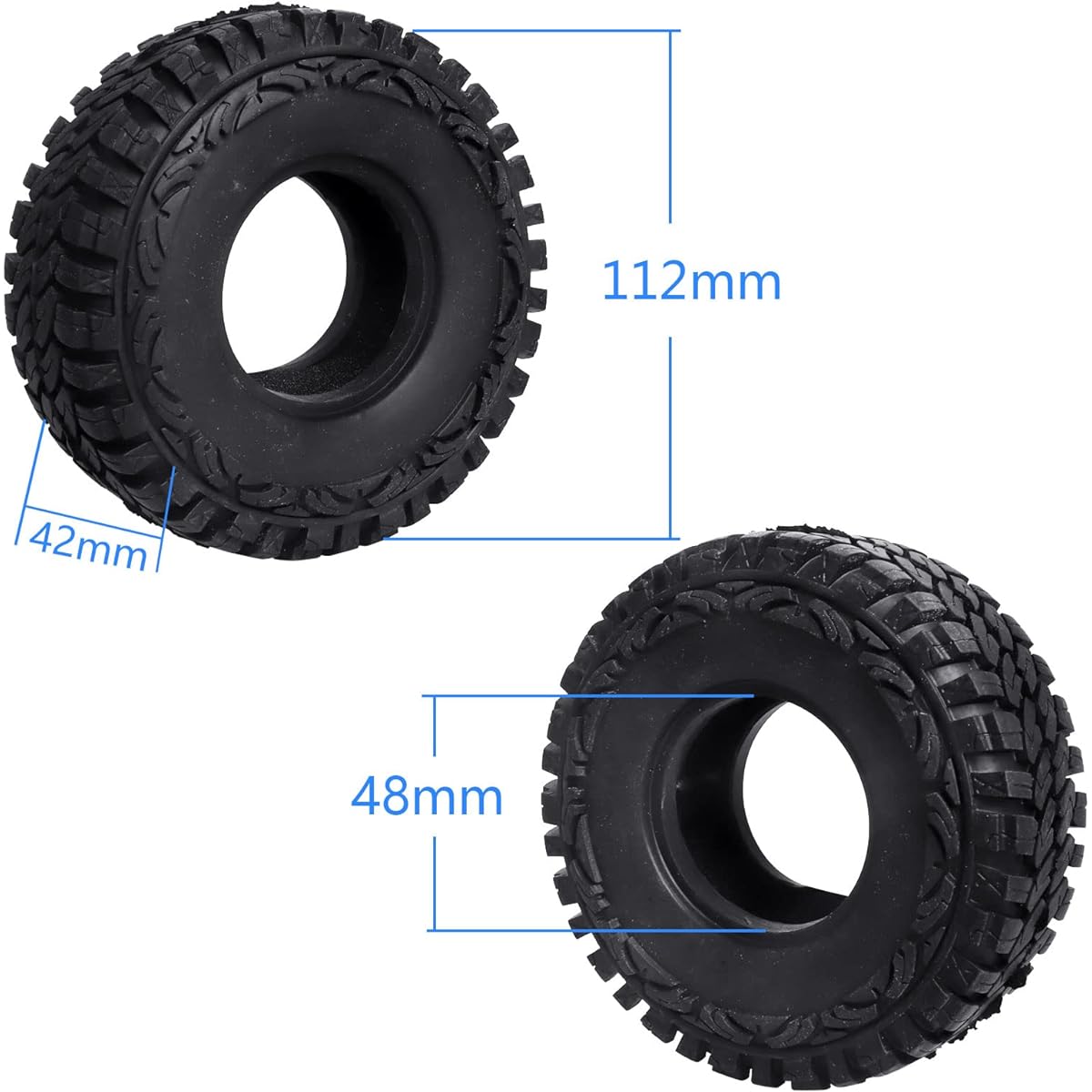 AllinRC 1.9 Crawler Tire 114mm Outer Diameter with Foam Insert for 1/10 RC Rock Crawler Axle SCX10 SCX10 III AXI03007 D90 TF2 MST Tamiya CC01