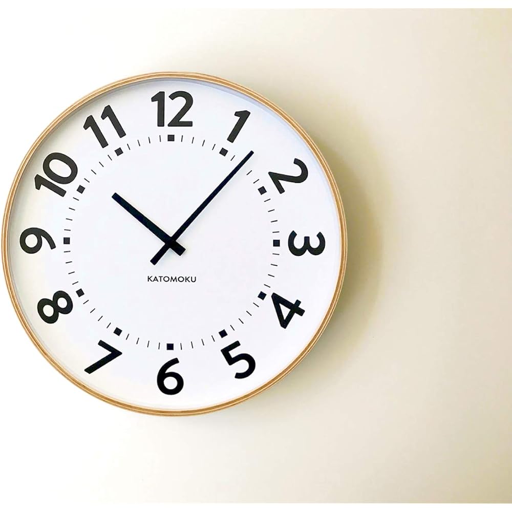 KATOMOKU plywood clock 17 radio clock sweep (continuous second hand) km-106NARC φ362mm natural