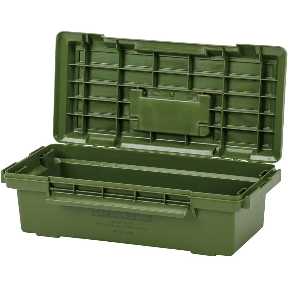 CAPTAIN STAG Outdoor Storage Box Tool Box Gear Tool Box Olive Made in Japan UW-1535
