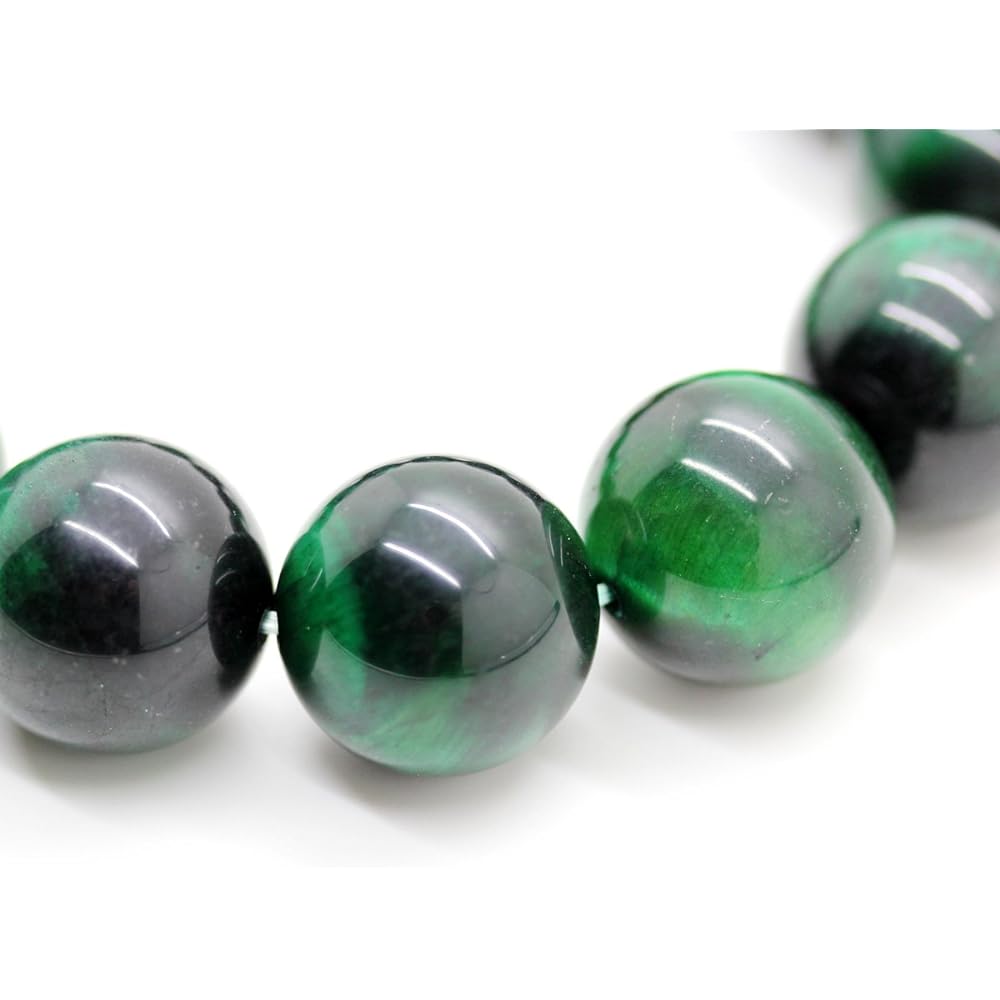 Sekihui Green Tiger Eye 18mm Prayer Bead Bracelet Explosive Money Luck!! Money Luck, Work Luck, Financial Luck [b184_1]