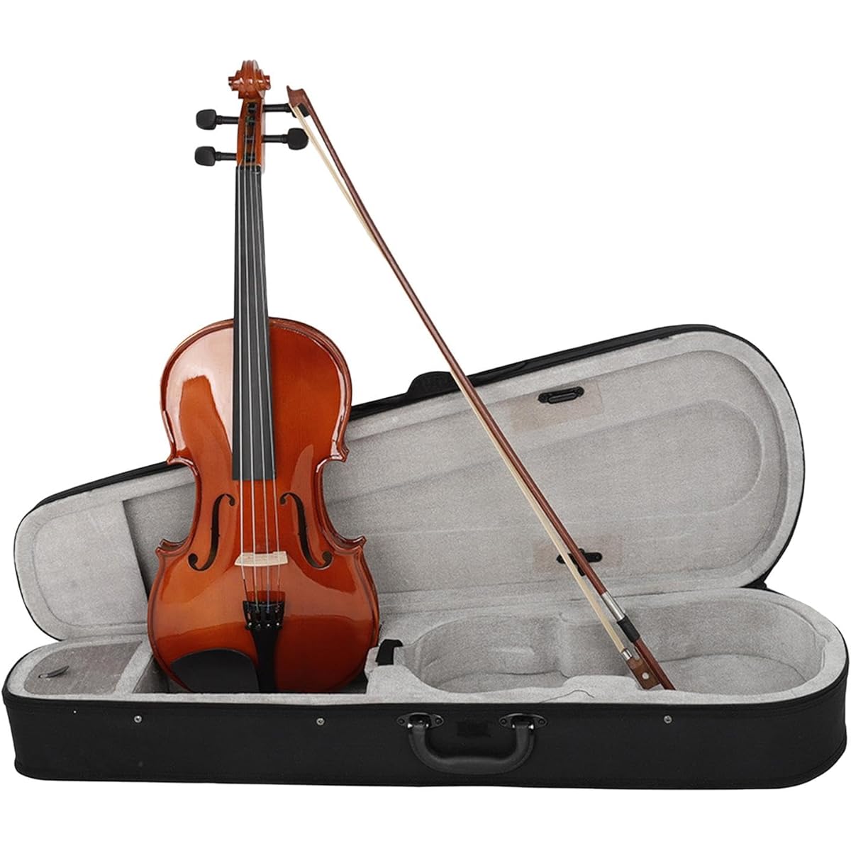 P Prettyia 16" Acoustic Viola with Bow and Carry Case for Kids and Adults 4/4 Full Size Solid Wood