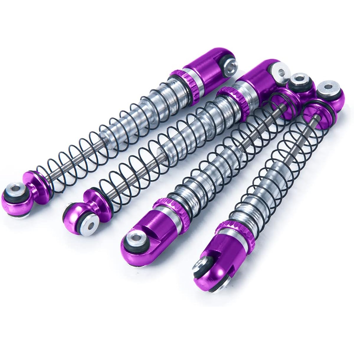 RC-Hub Aluminum Shock Absorber Damper 48mm 4pcs for 1/24 Axial SCX24 90081 Deadbolt AXI00001 AXI00002 AXI00004 AXI00005 AXI00006 RC Crawler Car (Purple+Black)