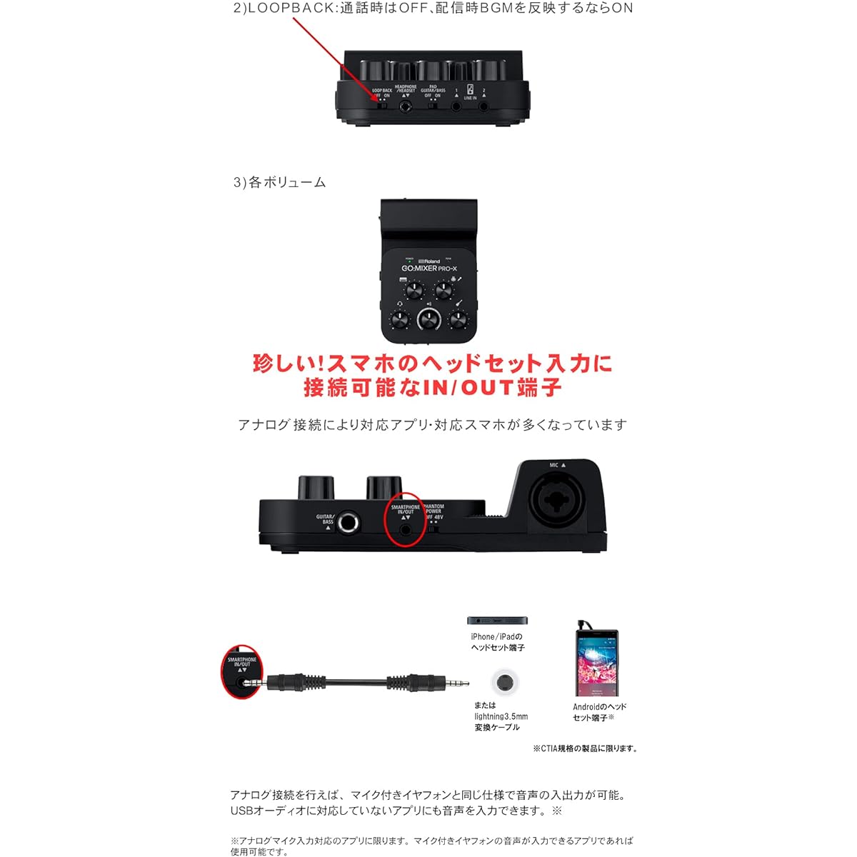 Roland GO MIXER PRO X Smartphone Audio Interface (Earphone Set with Microphone)
