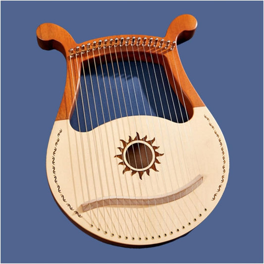 WowZza 16/19/21/24 String Lyre Harp Wooden 21 String Harp Musical Beginner Instrument Lyre Harp for Beginners/19 String 4