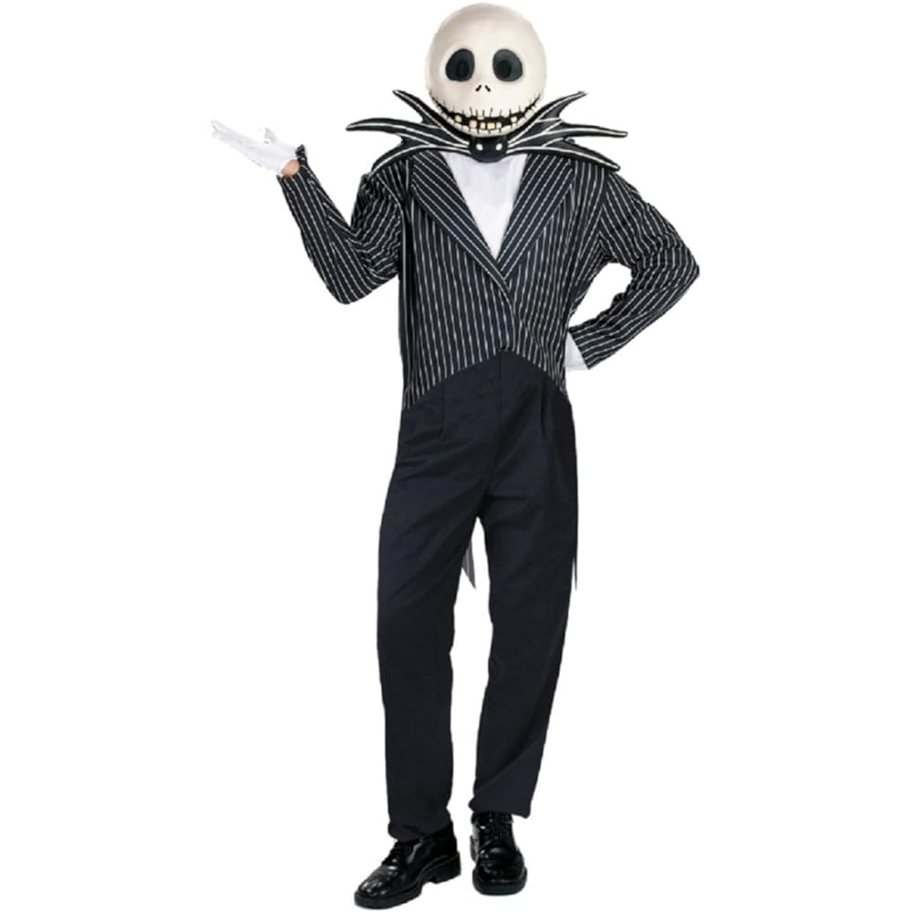 Disguise Disney Cosplay Halloween Officially Licensed Nightmare Jack Skellington Jack Men's Black Costume Fancy Dress Costume 5761-I