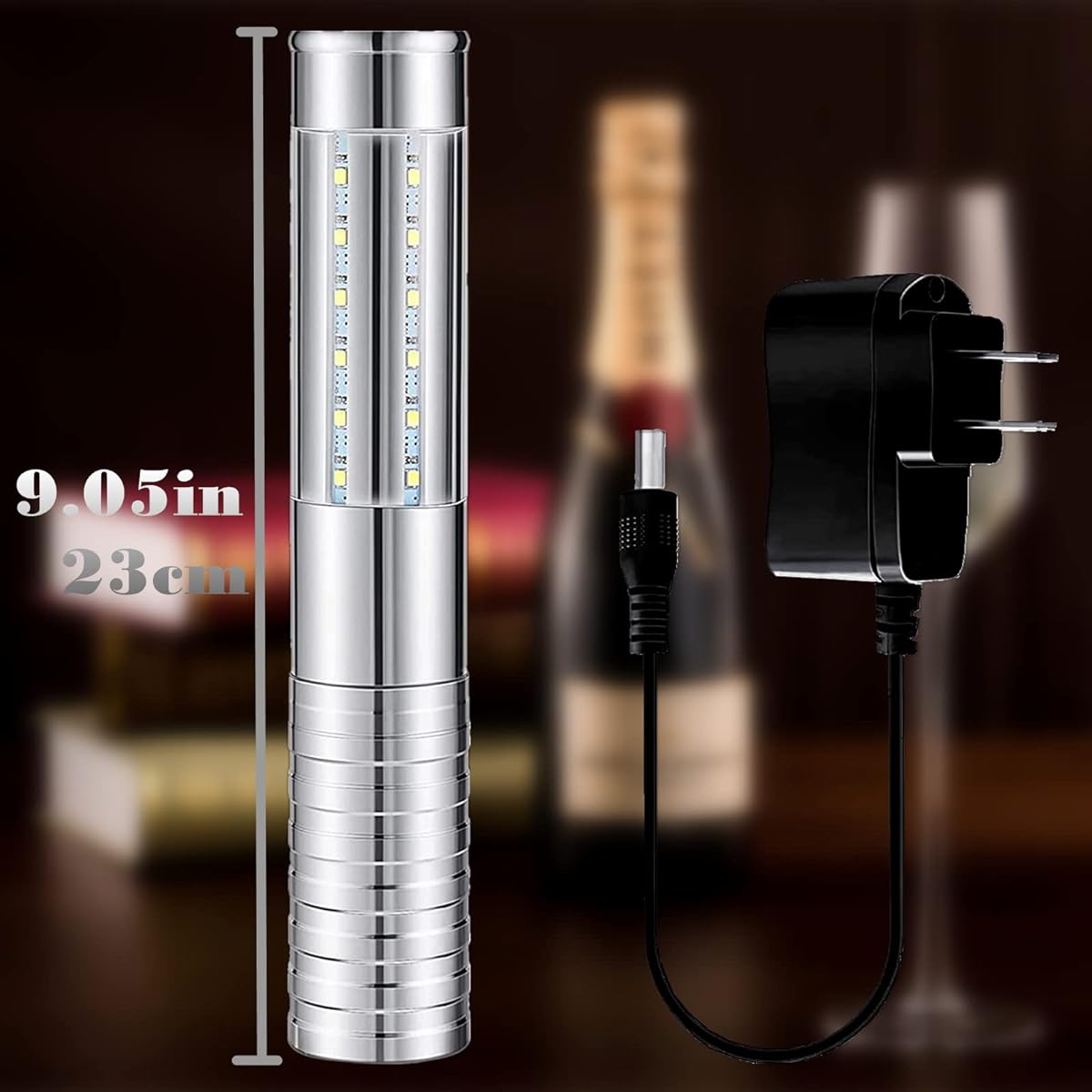 Aprjv 4pcs LED Strobe Baton Light Bottle Service Light Up Stick Rechargeable Champagne Bottle Handheld LED for Stage Nightclub Wedding Party Concert Event Bar White