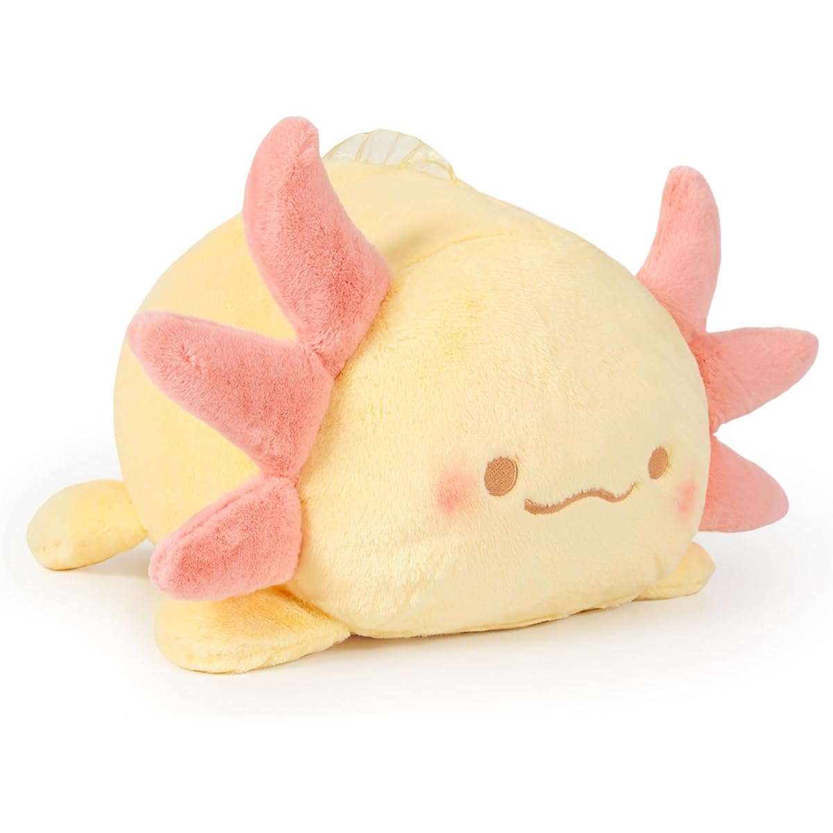 Ditucu Cute Axolotl Plush Pillow Soft Salamander Stuffed Animal Toy Cute Stuffed Animal Doll Gift for Kids Yellow 7.8 Inch
