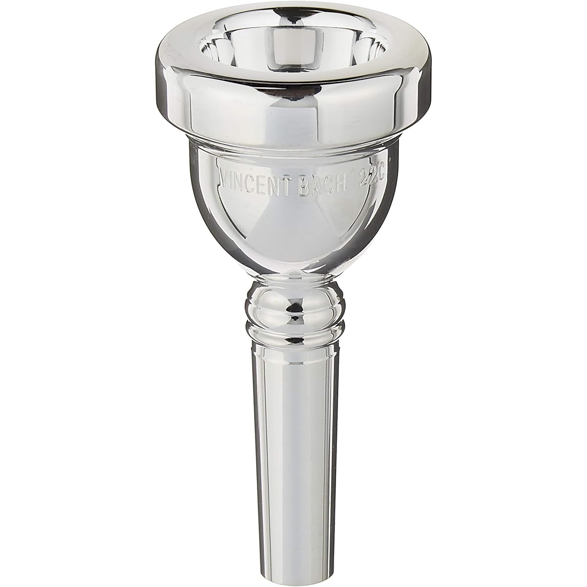 Back Trombone Mouthpiece 22D Silver Plated Finish (for Capillary) & Neoprene Mouthpiece Pouch Set