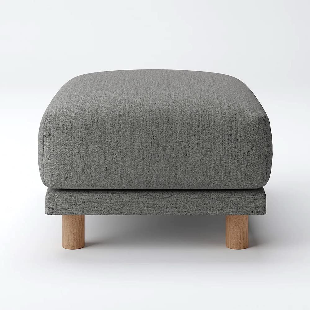 MUJI cover heather gray cotton canvas sofa body ottoman urethane pocket coil 44616550