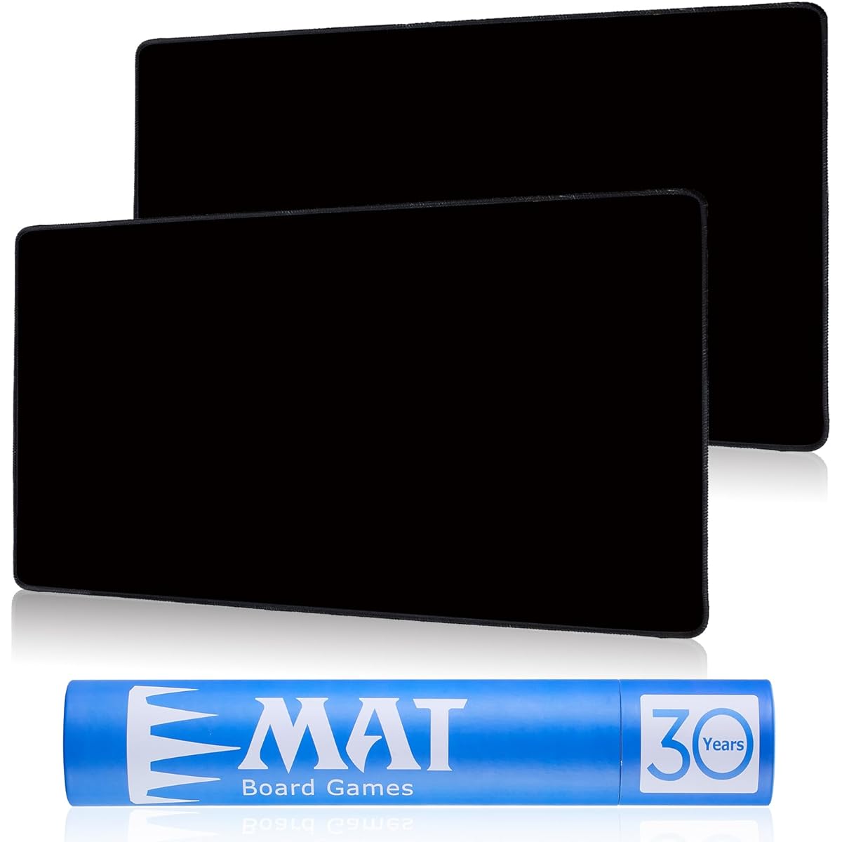 MTG Playmat for TCG Card Playing Games - 2 Pieces Black Stitch Playmat with Tube Card Game Play for MTG Yu-Gi-Oh Magic the Gathering (24 x 14 inches)