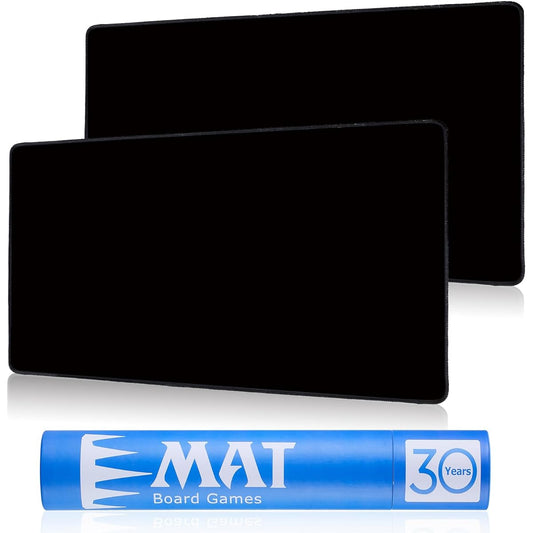 MTG Playmat for TCG Card Playing Games - 2 Pieces Black Stitch Playmat with Tube Card Game Play for MTG Yu-Gi-Oh Magic the Gathering (24 x 14 inches)