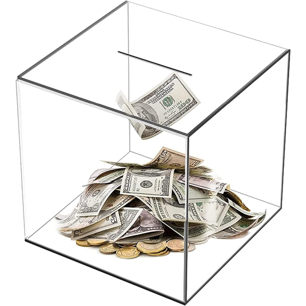 Clear piggy bank, adult piggy bank, transparent acrylic piggy bank, children's piggy bank, piggy bank, piggy bank piggy bank, adult piggy bank piggy bank (12 x 12 x 12cm)