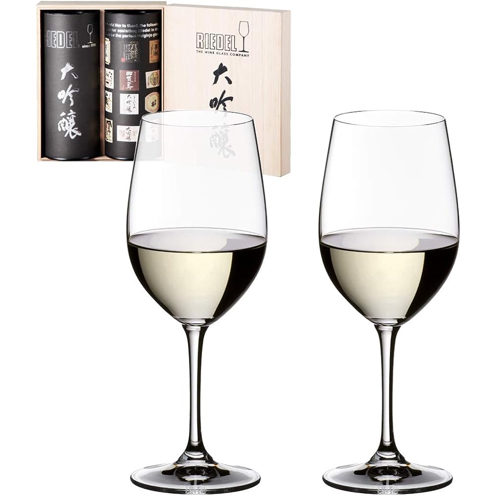 [Genuine] RIEDEL Sake Glass Pair Set Vinom Daiginjo Wooden Box 380ml 0416/75-2