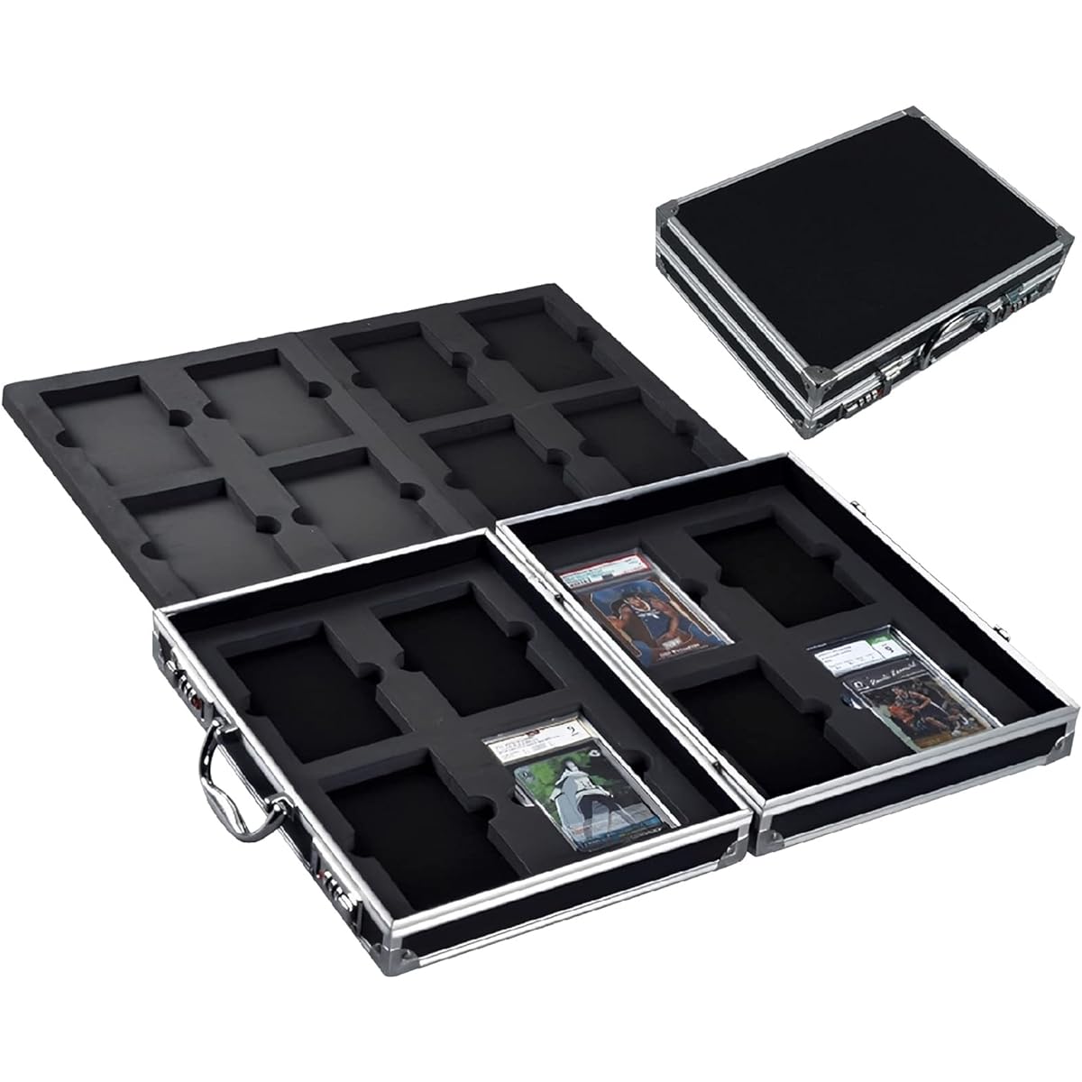 [Cicogna] PSA Appraisal Card Storage Case Attache Case 4 Tiers 16 Cards with Lock Box Bag Trading Card Deck Trading Card Storage Box Deck Holder