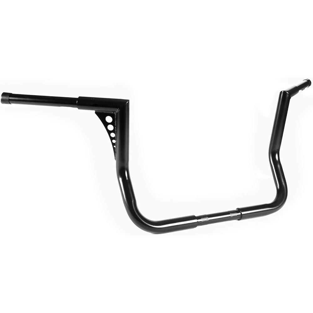 Krator 1.25" Black Handlebar Rise 12" - 1 1/4" Ape Hanger Bar Compatible with Harley-Davidson Electra Glide FLHT 1996-2022