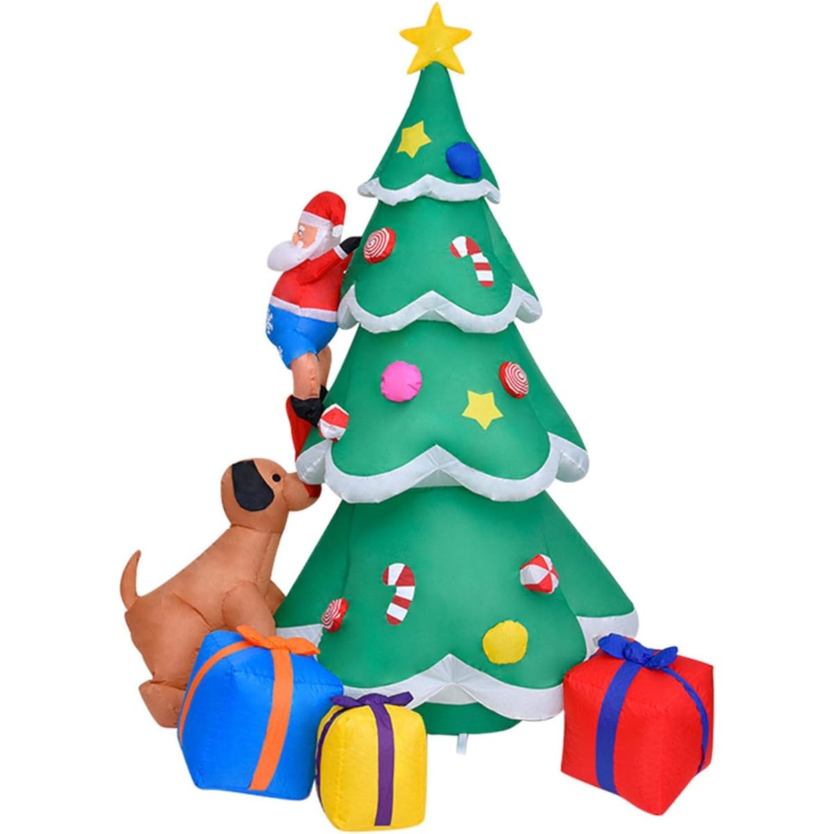 latable Christmas Tree Christmas Decoration with Air Blower Quick Inflation Waterproof Polyester Outdoor Decoration Garden Decoration Figurine Inflatable Inflatable Toy Air Fill Great for Parties, Cultural Festivals, School Festivals, Rooms, Stores, etc.